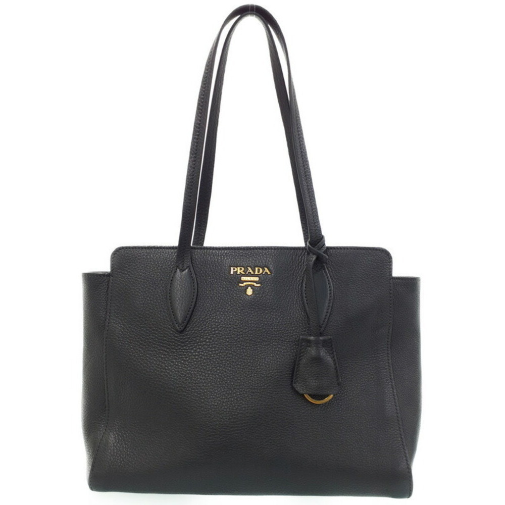 Prada Vitello Phenix tote 2way Pebbled Leather bag Black